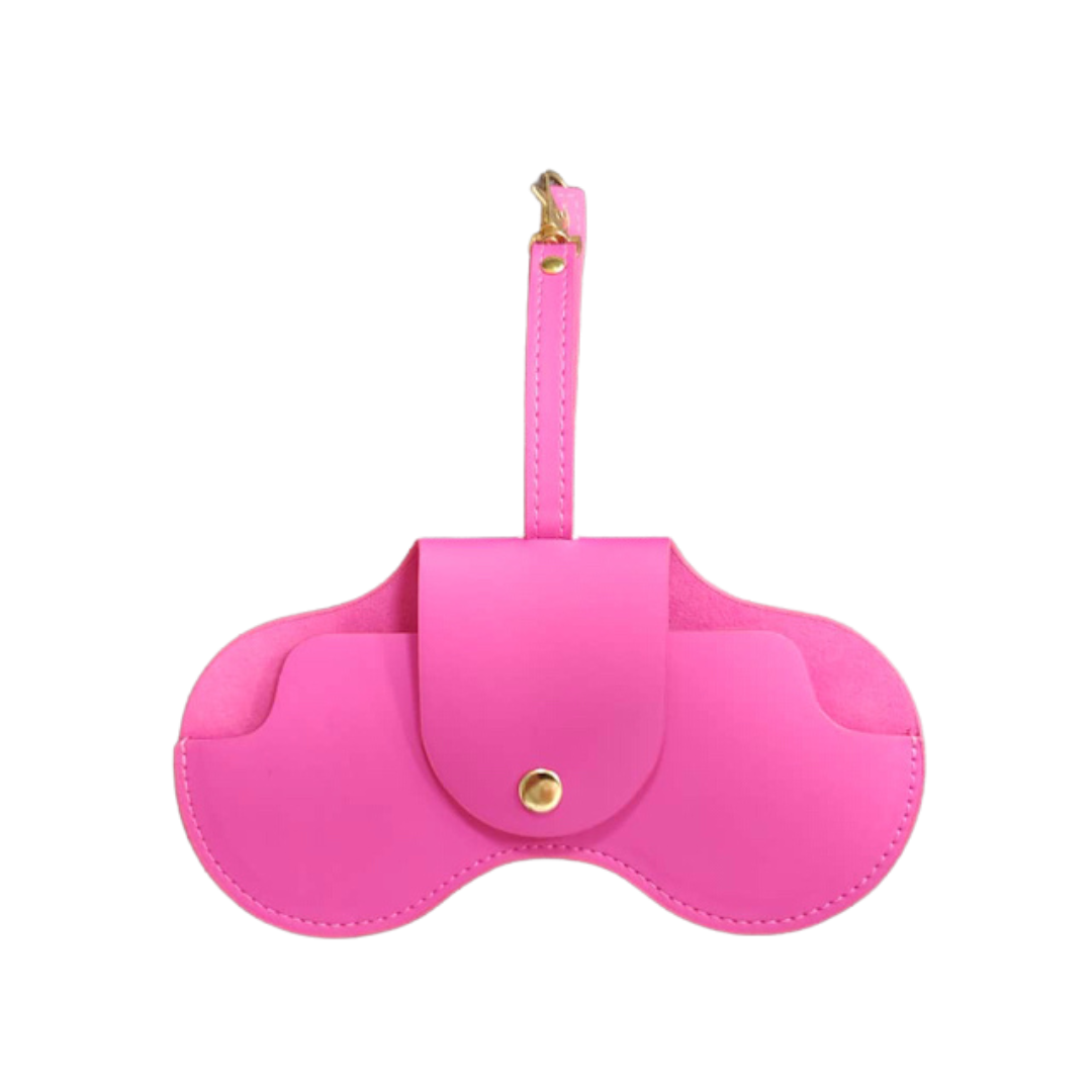 Pink Barbie x Sol Kyst sunglasses case - back view.