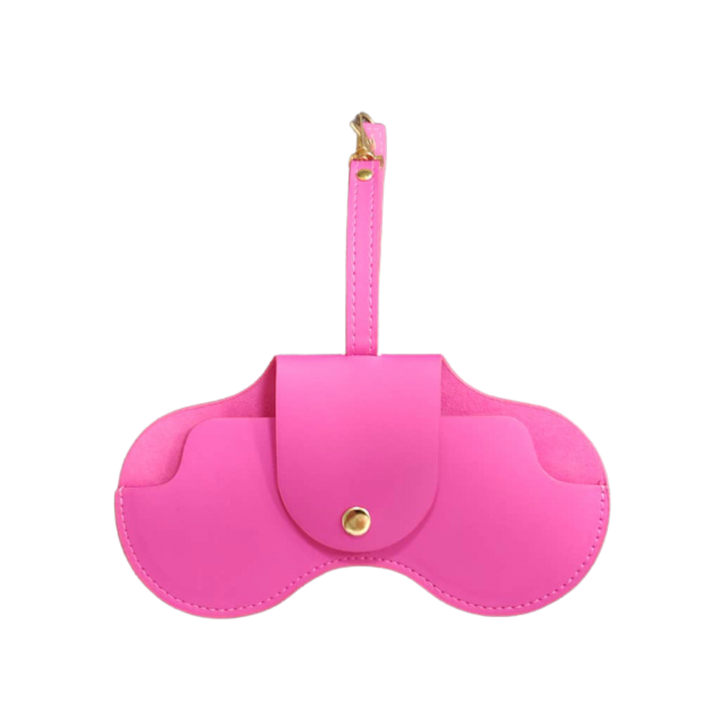 Pink Barbie x Sol Kyst sunglasses case - back view.