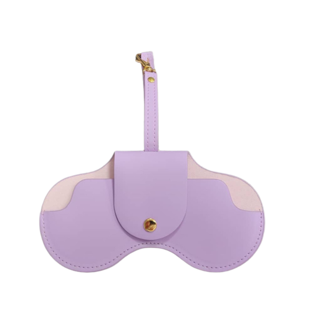 Lavender Barbie x Sol Kyst sunglasses case - back view.