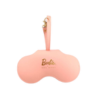 Peach Barbie x Sol Kyst sunglasses case - front view.