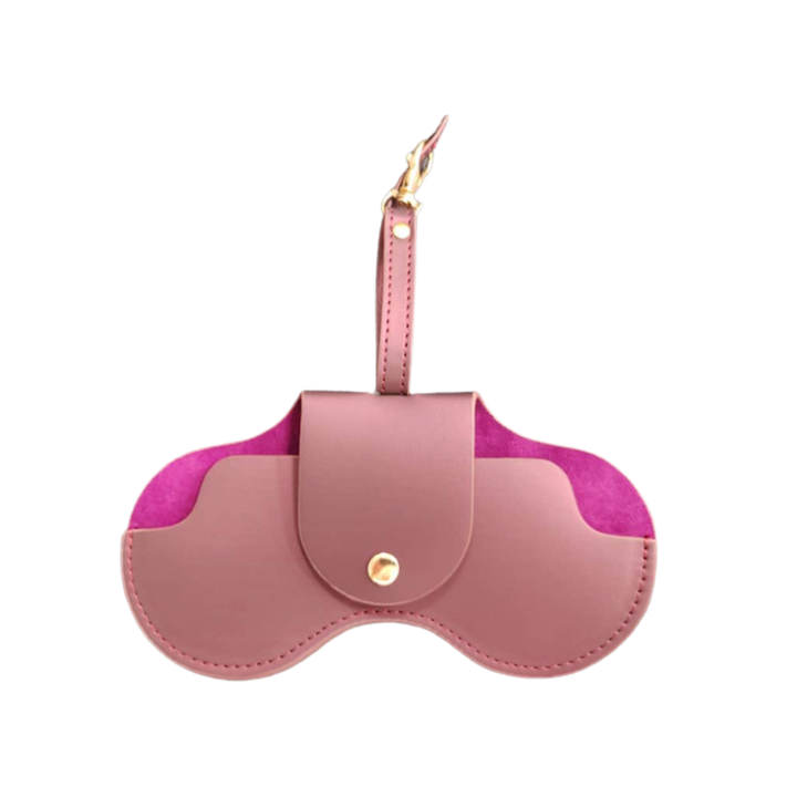 Mauve Barbie x Sol Kyst sunglasses case - back view.