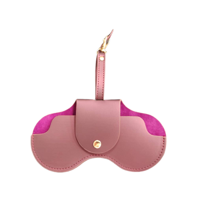 Mauve Barbie x Sol Kyst sunglasses case - back view.
