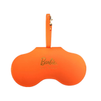 Orange Barbie x Sol Kyst sunglasses case - front view.