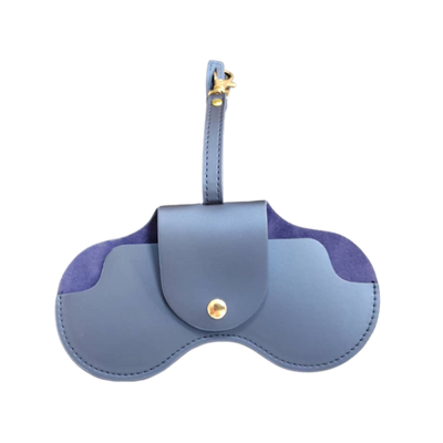 Blue Barbie x Sol Kyst sunglasses case - back view.