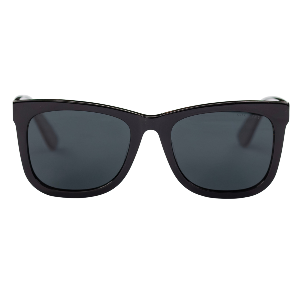 sunglasses, wayfarer silhouette, black frame, black lens, wide face sunglasses, wide face petite, midi size, slightly wider than standard