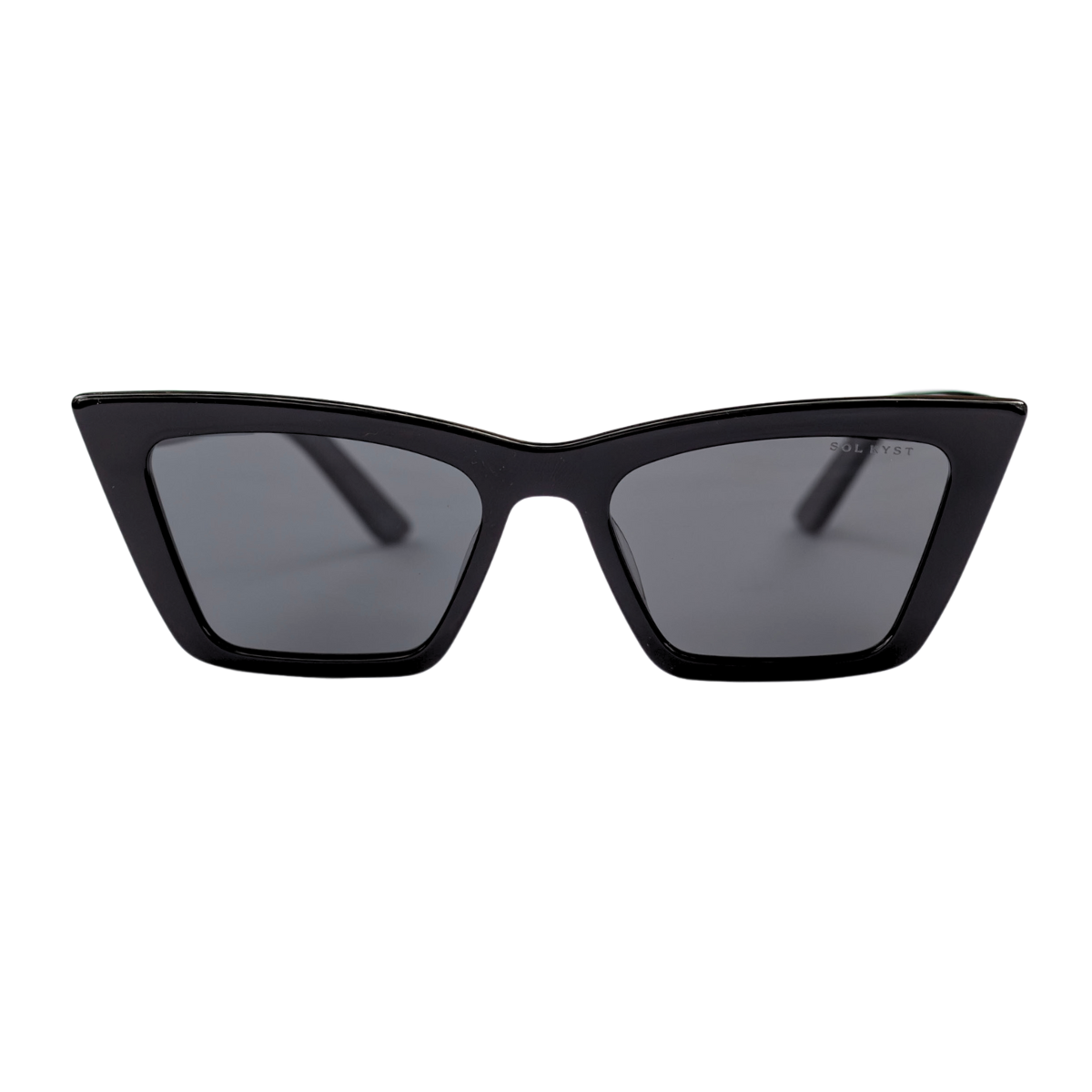 Sol Kyst trapezoid sunglasses with black frames and tinted lenses - front view.