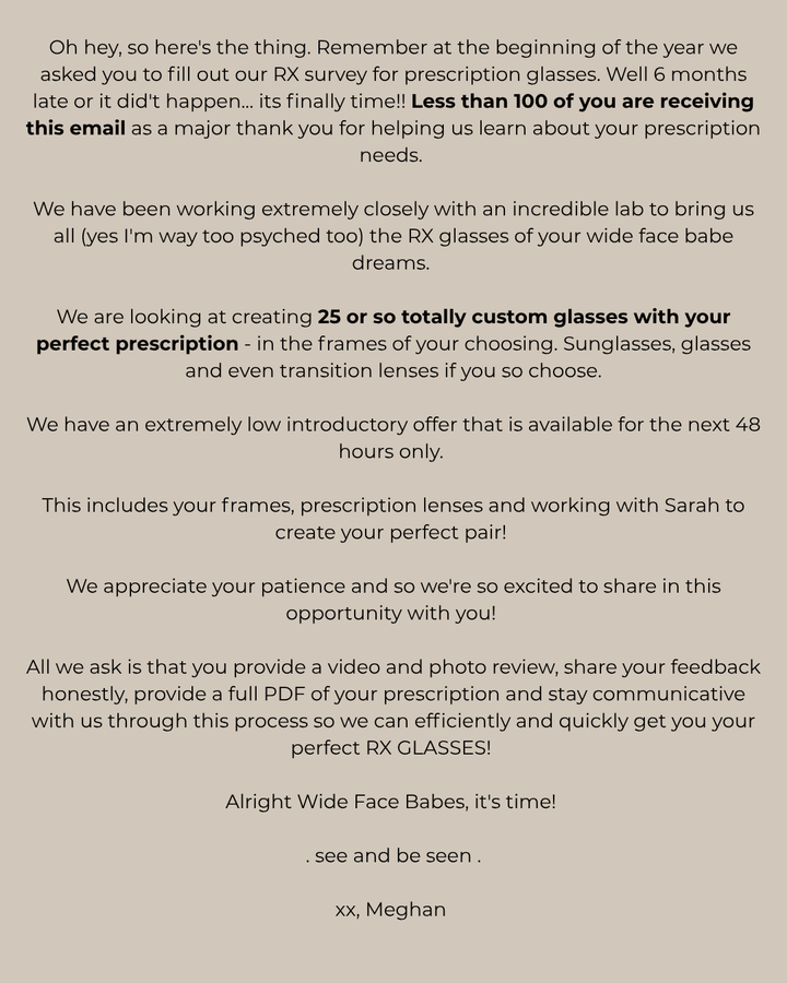 Prescription Pre Order | Details in Description