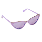 Lavender Barbie women's cat eye sunglasses, with lavender tinted lenses - Angled View.