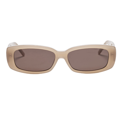 sunglasses, rectangle silhouette, brown frame, wide face, midi wide face petite, slightly wider than standard, mini, slightly smaller than standard