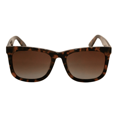 sunglasses, wayfarer silhouette, tort frame, smokey brown lens, wide face sunglasses